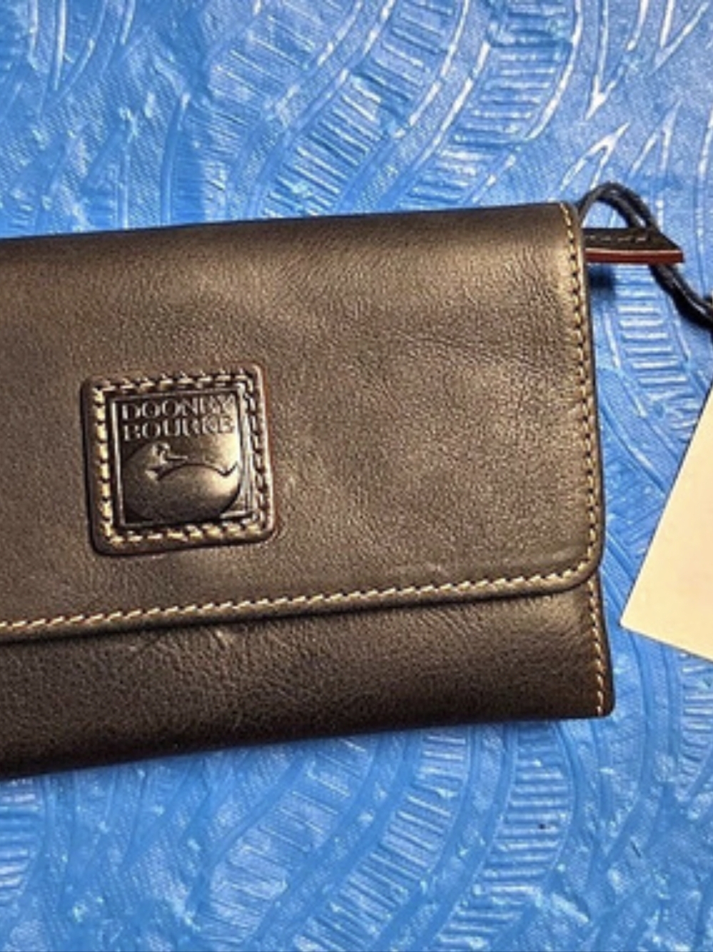Dooney & Bourke Pebble Grain Small Flap Wallet Black & Red